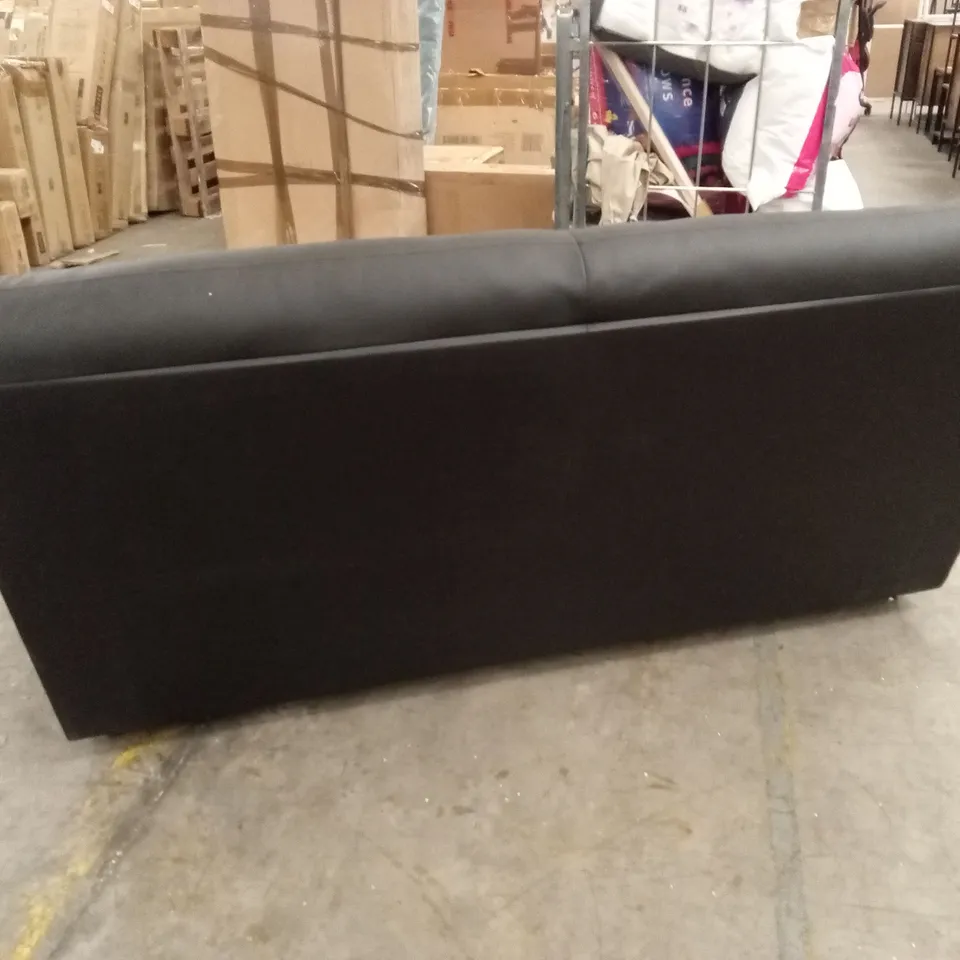 ORCHARD LANE 3 SEATER FAUX LEATHER SOFA - BLACK