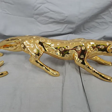 GOLD-TONE LEOPARD SCULPTURE FIGURINE