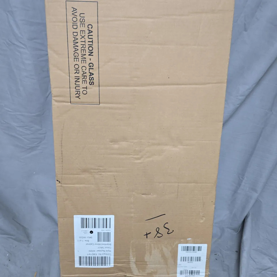BOXED BRAMFORD MIRRORED BATHROOM WALL CABINET - NAVY (1 BOX)