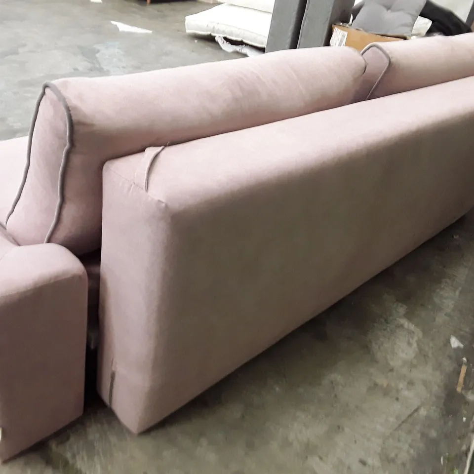 QUALITY DESIGNER 3 SEATER SOFA WITH STORAGE - PINK FABRIC
