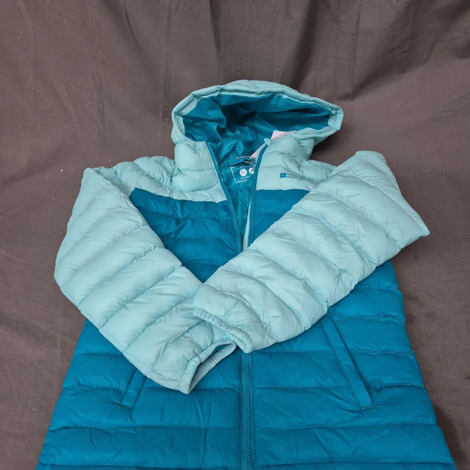 MOUNTAIN WAREHOUSE COLOURBLOCK SEASONS KIDS PADDED JACKET IN TEAL SIZE 11-12YRS