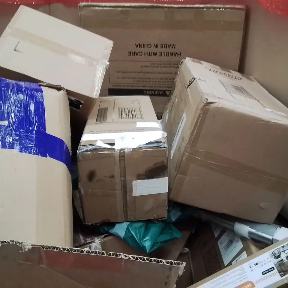 PALLET OF ASSORTED HOUSEHOLD GOODS AND PRODUCTS TO INCLUDE;AIR COOLER,RETRACTABLE SAFETY GATE,WATER PUMP