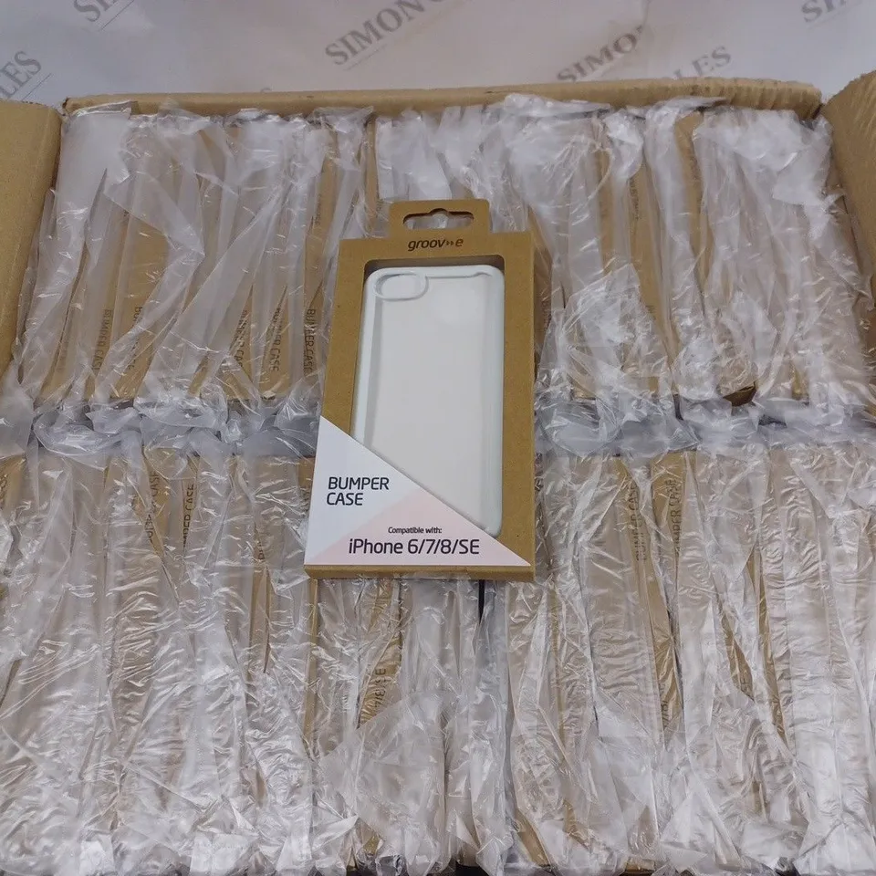 LOT OF APPROXIMATELY 100 GROOVE BUMPER TPU EDGE CASES FOR IPHONE 6/7/8/SE - WHITE