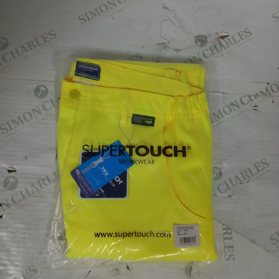 SUPERTOUCH WORKWEAR HI VIS HANA COMBAT TROUSER IN YELLOW SIZE 18