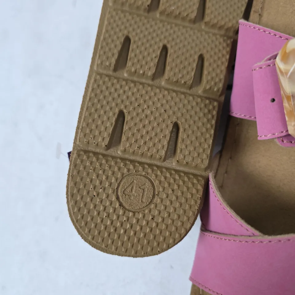 LOTUS PINK BUCKLED SANDALS – WOMEN'S LEATHER SANDALS, UK 7 (EU 41)