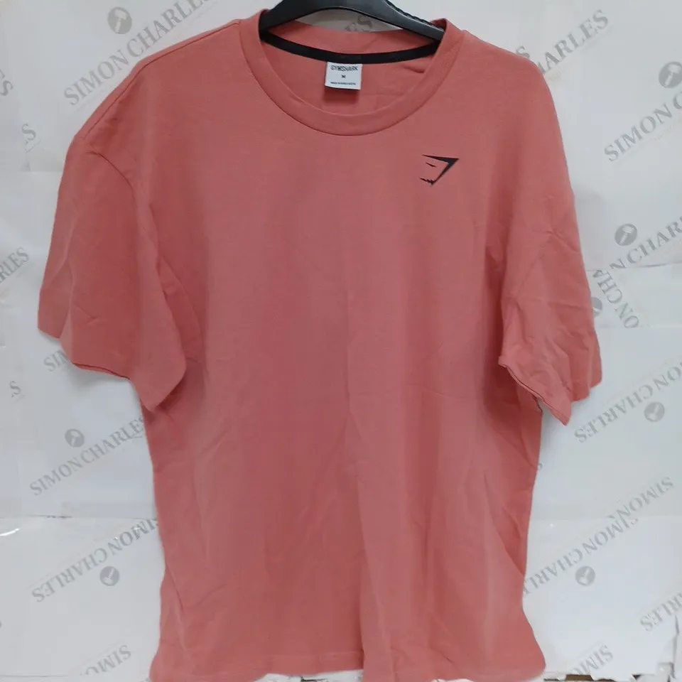 GYMSHARK PEACH LOGO T-SHIRT- MEDIUM
