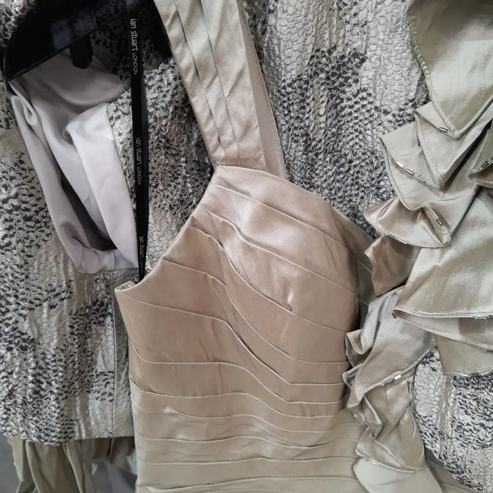 IAN STUART DRESS AND JACKET SET IN PYTHON/PLUM - USA 10