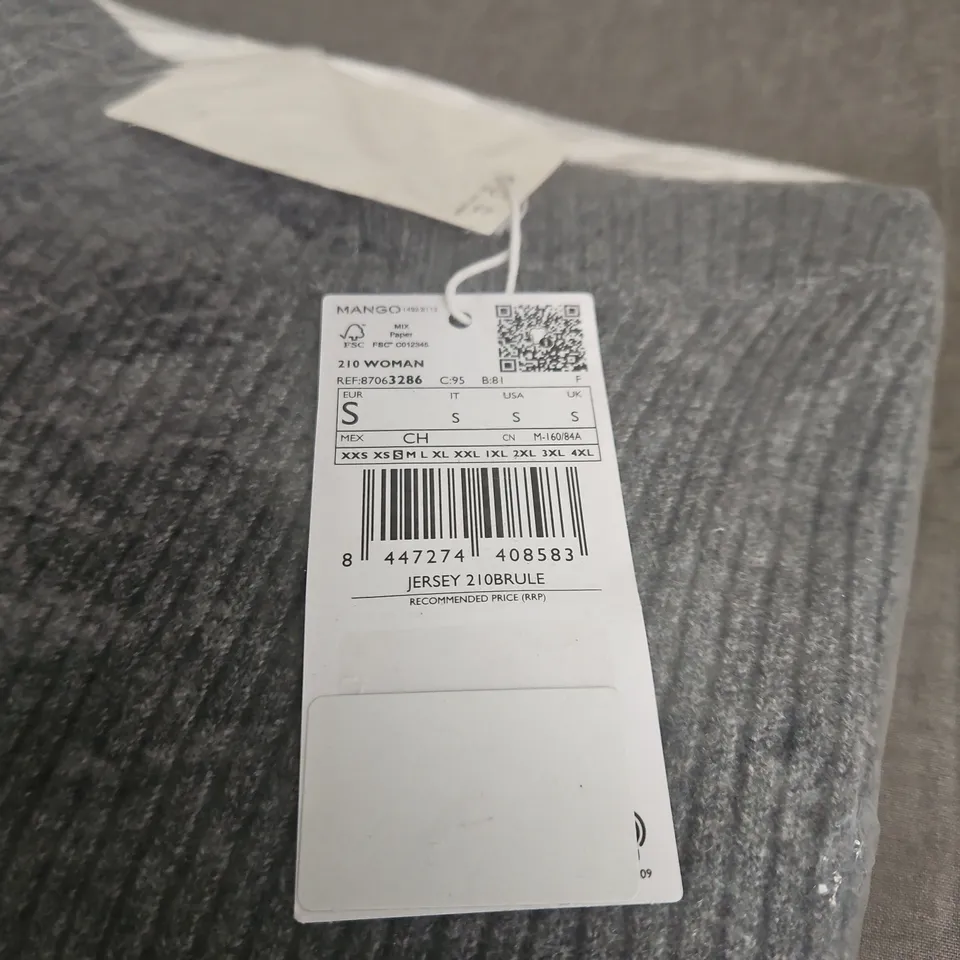 MANGO JERSEY KNIT TOP – WOMEN'S, GREY, SIZE S BAGGED