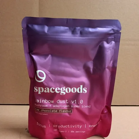 SPACEGOODS RAINBOW DUST V1.0 MUSHROOM + ADAPTOGEN SUPER BLEND – RAW CHOCOLATE FLAVOUR, 240G