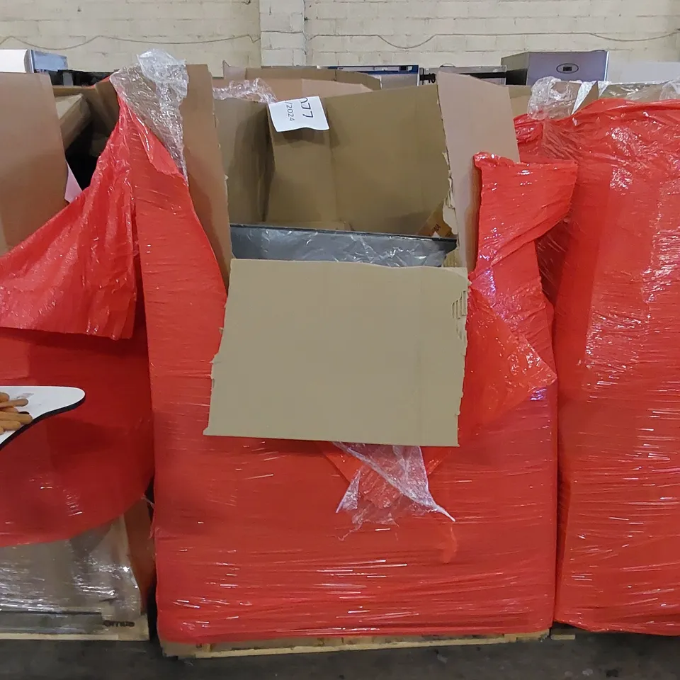 PALLET TO CONTAIN ASSORTED HOUSEHOLD PRODUCTS. INCLUDES AIR FRYERS, BLAMELESS PURIFIER AND HEATER FANS, FISHING CHAIR ETC 