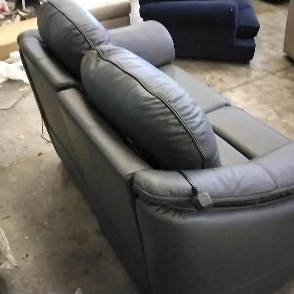 QUALITY BRITISH DESIGNED & MANUFACTURED G PLAN BLACK LEATHER ELECTRIC RECLINING 2 SEATER SOFA