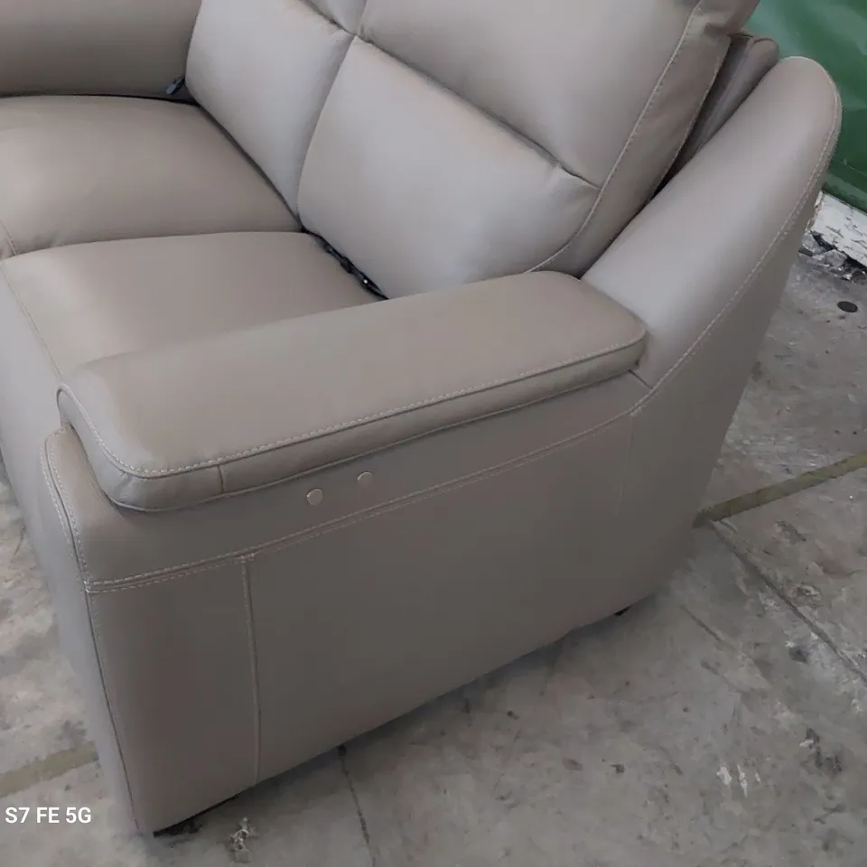 QUALITY ITALIAN DESIGNER PARMA POWER RECLINING TWO SEATER SOFA CLAY LEATHER 