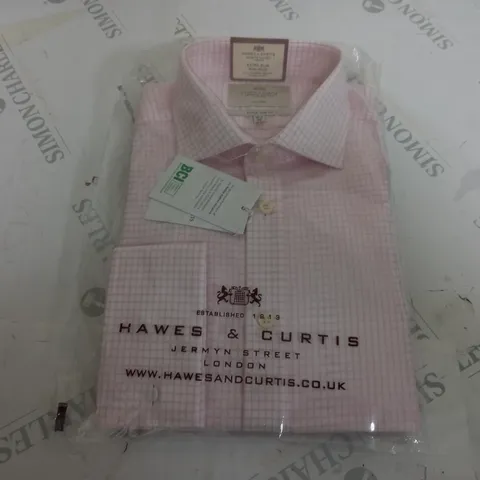 HAWES & CURTIS EXTRA SLIM FIT SHIRT IN PINK/WHITE - 16.5/36