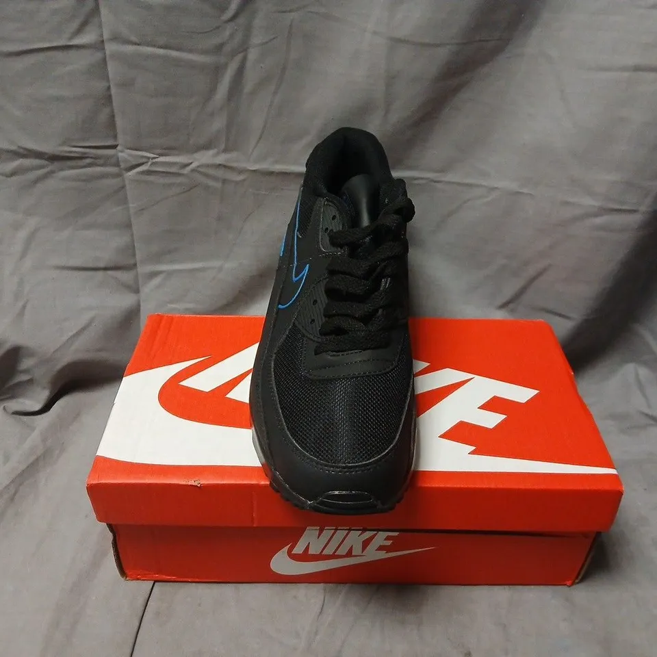 BOXED NIKE AIR MAX 90 SHOES – BLACK/BLUE, UK 10 (US 11)