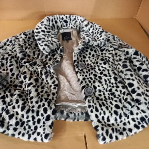 BETTY JACKSON ANIMAL PRINT FLUFFY COAT - 16