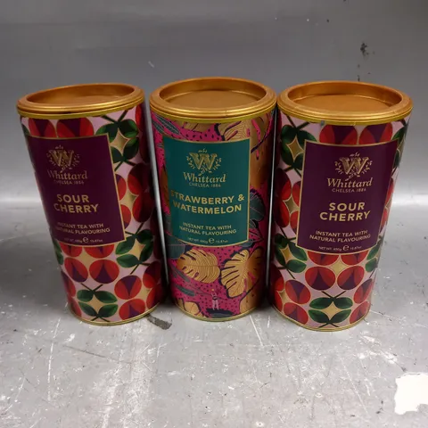 3 X SEALED WHITTARD INSTANT TEA PACKS TO INCLUDE SOUR CHERRY & STRAWBERRY WATERMELON 