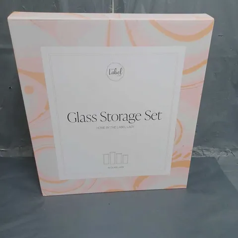 BOXED THE LABEL LADY GLASS STORAGE SET 