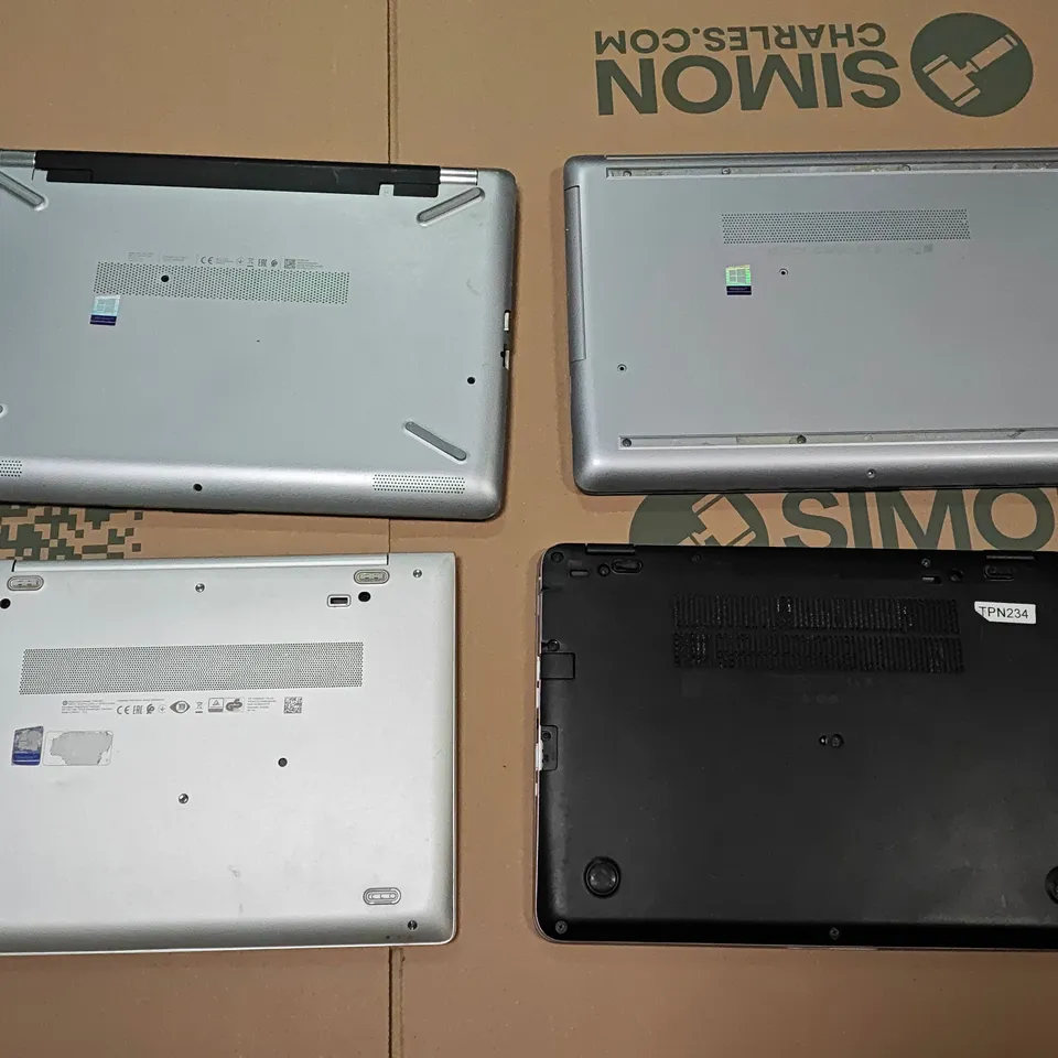 LOT OF 4 ASSORTED UNBOXED HP LAPTOPS TO INCLUDE ELITEBOOK 840 G3 AND 250 G7 INTEL I7