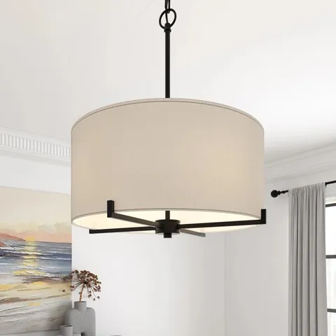 BOXED ADAMOV 4- LIGHT DRUM CEILING CHANDELIERS