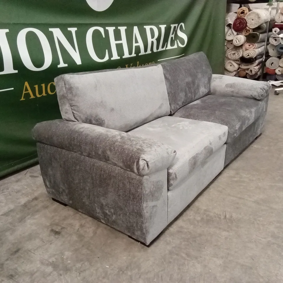 SALERNO STANDARD BACK 4 SEATER FABRIC SOFA - GREY RRP £799