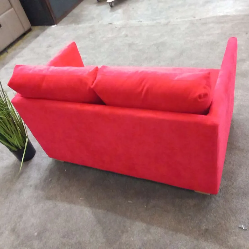 DESIGNER HOLLIMAN RED FABRIC TWO SEATER SOFA