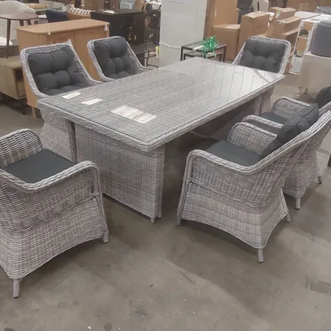 CHERELLE 6 SEATER GARDEN DINING SET WITH CUSHIONS