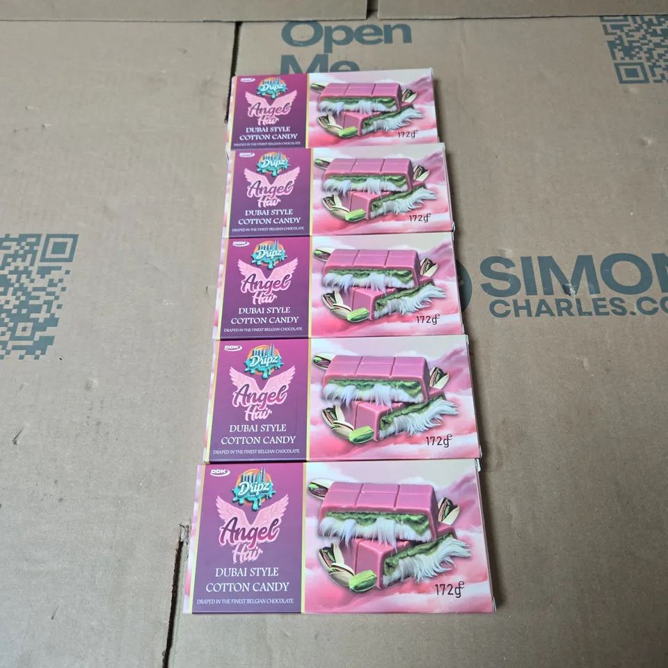 5 X DUBAI STYLE COTTON CANDY CHOCOLATE BAR – ANGEL HAIR (172 G)