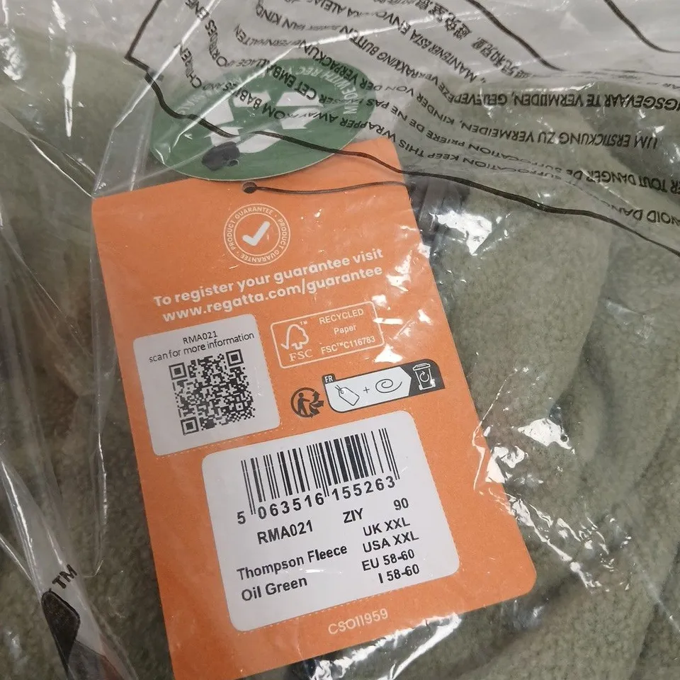 REGATTA THOMPSON FLEECE – OIL GREEN, UK XXL (RMA021)