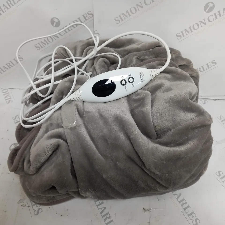 COZEE HOME HEATED TV BLANKET IN GREY