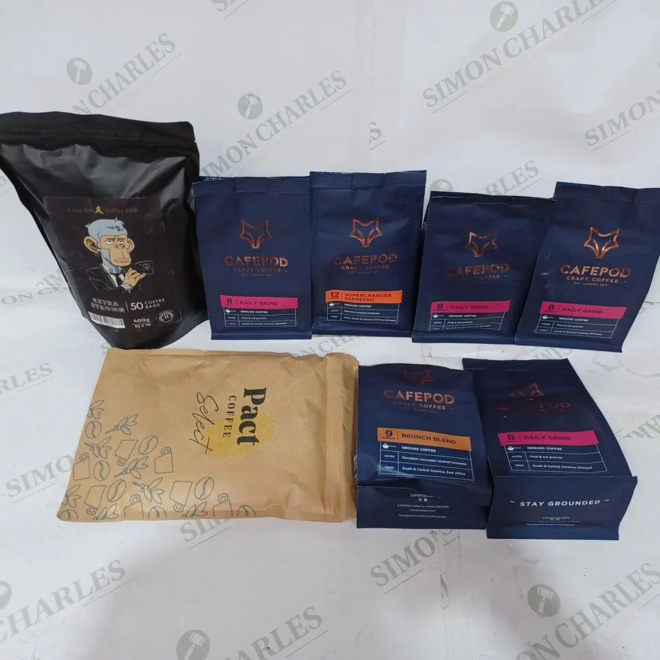 BOX TO CONTAIN APPROX. 8 X ASSORTED PACKS OF COFFEE, BLENDS & BRANDS VARY 