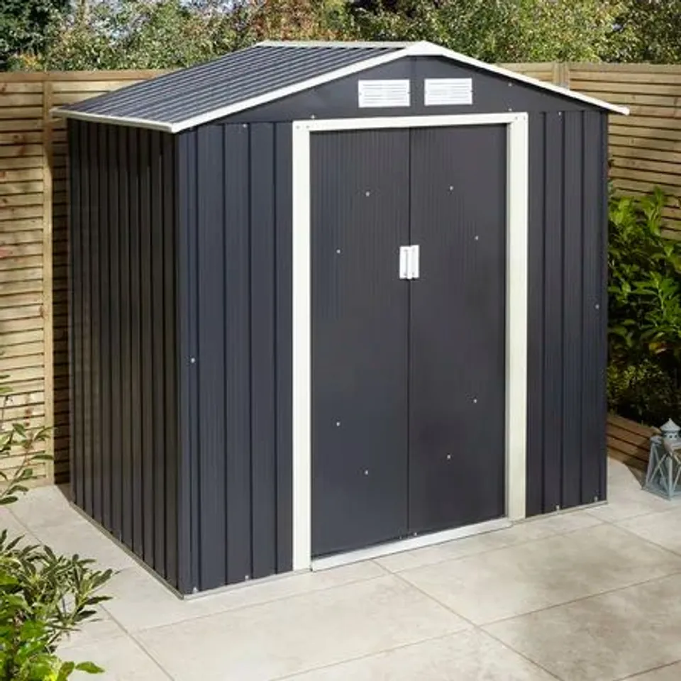 BOXED TRENTVALE 6X4 METAL APEX SHED (1 BOX)