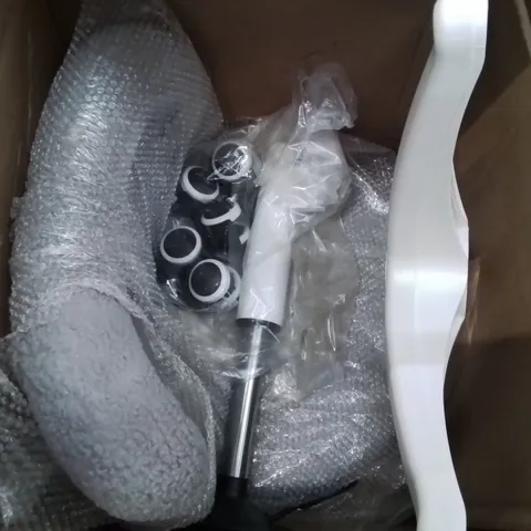 BOXED GREY FLEECE FABRIC UPHOLSTERED OFFICE CHAIR
