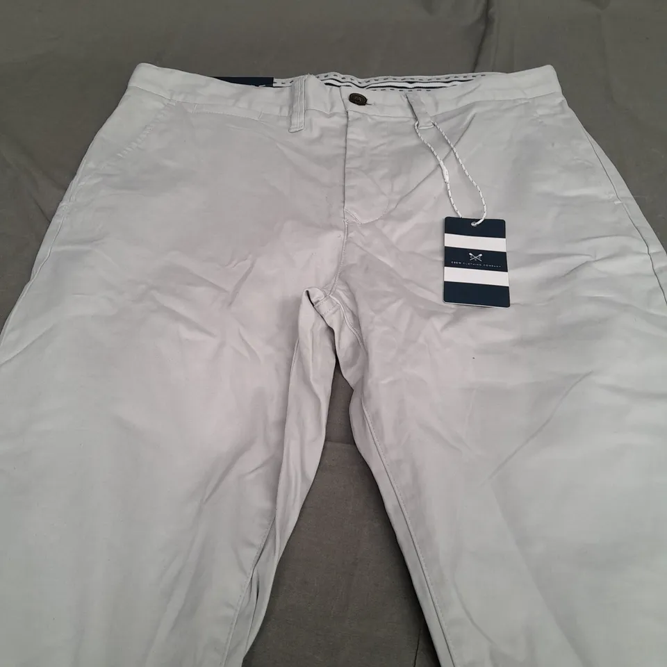 CREW CLOTHING COMPANY LIGHT GREY TROUSERS - 32R
