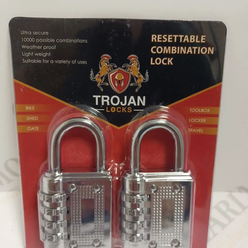 BOX OF APPROX 50 TROJAN RESETTABLE COMBINATION LOCKS