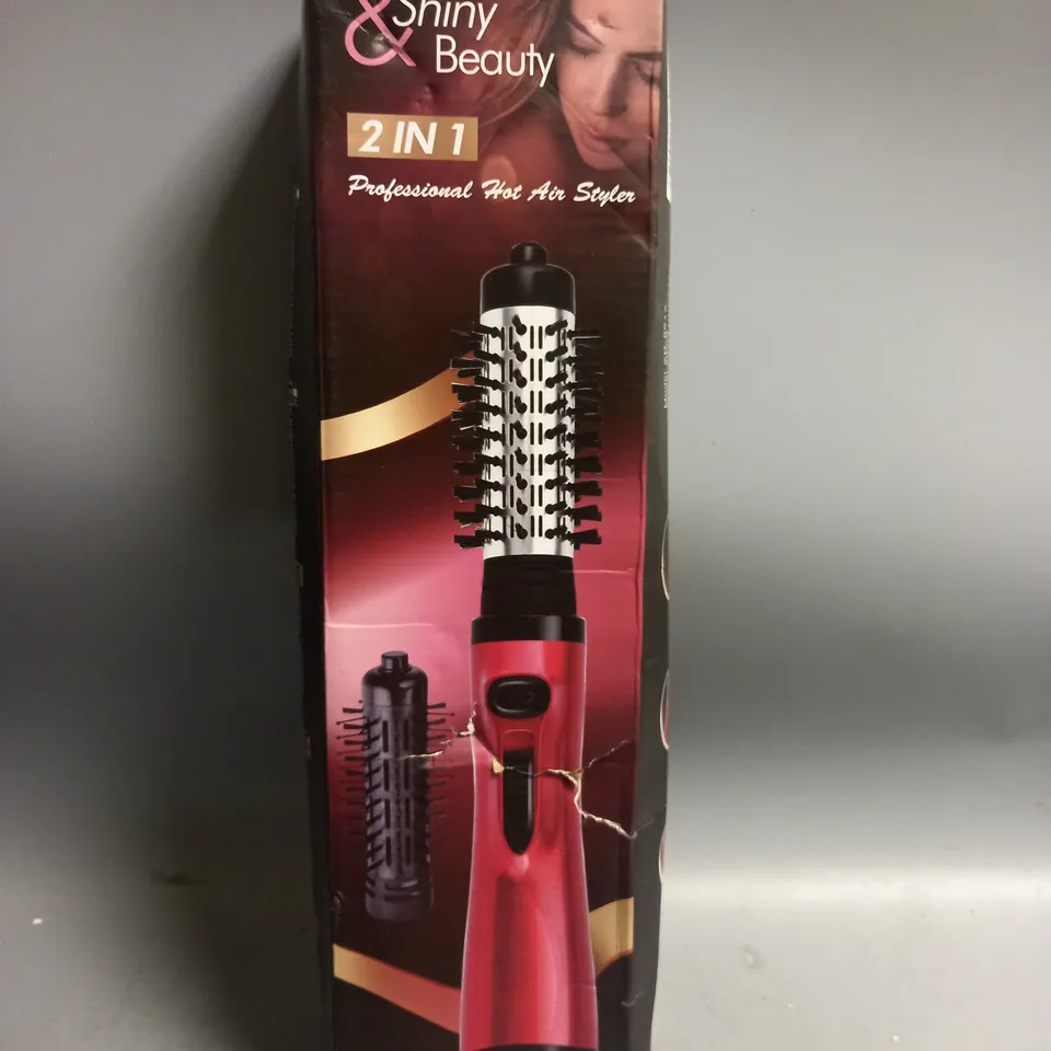 BOXED SHINY & BEAUTY 2-IN-1 PROFESSIONAL HOT AIR STYLER RED