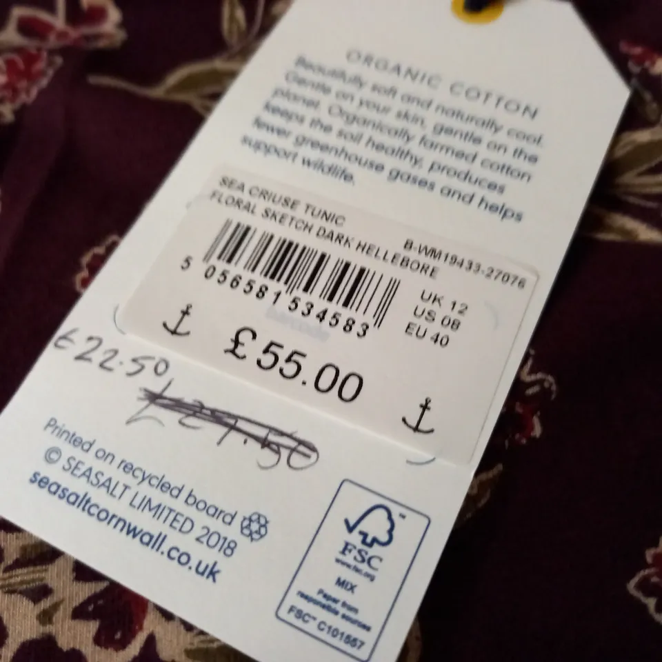 SEASALT CORNWALL FLORAL TUNIC - UK 12
