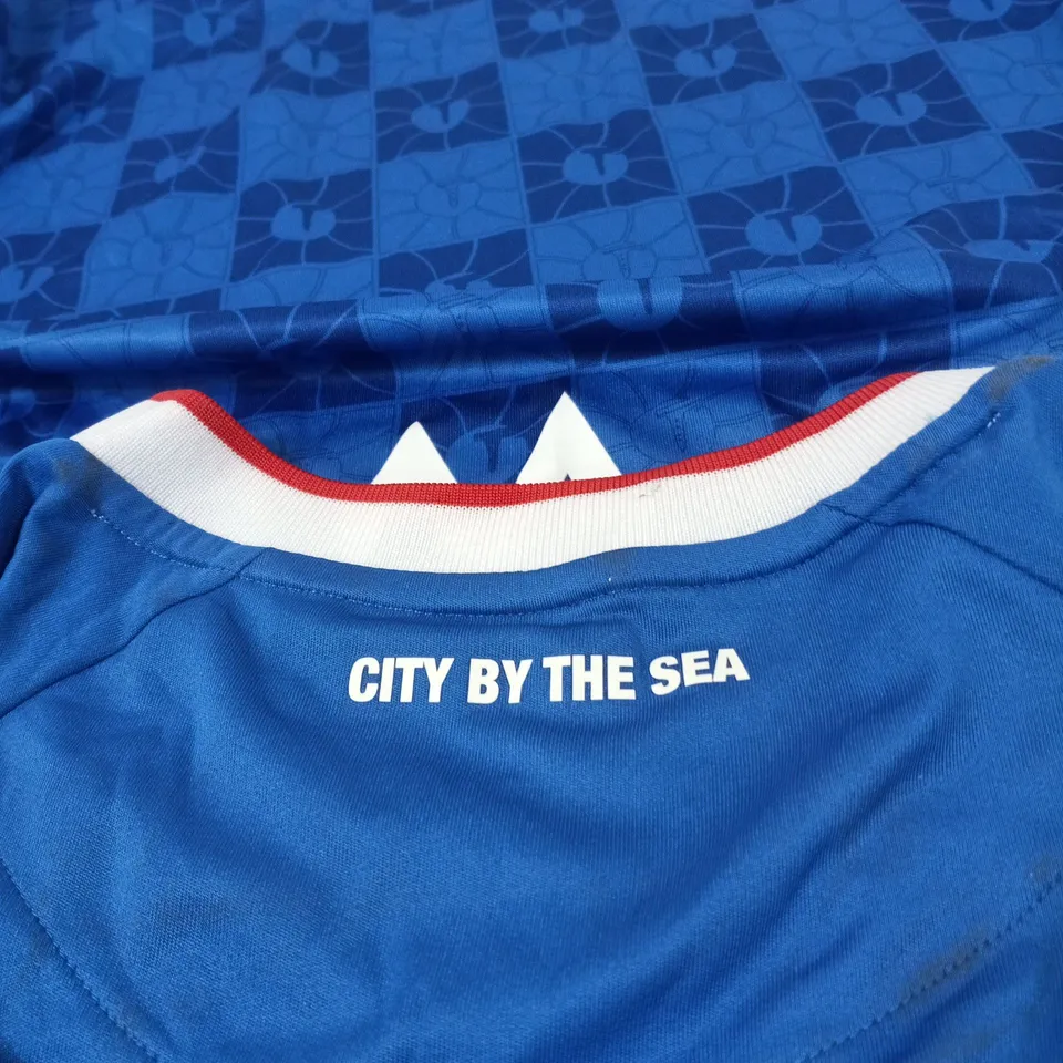 SUNDERLAND AFC HUMMEL FOOTBALL SHIRT – BLUE WITH CREST, SIZE L (UK L) [CITY BY THE SEA ON BACK]