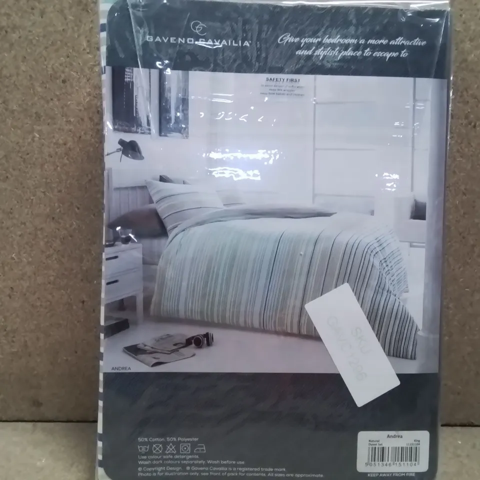 BRAND NEW GAVENO CAVAILIA KINGSIZE DUVET COVER SET - NATURAL 