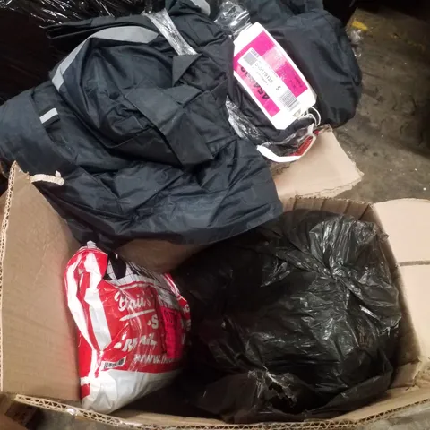 BOX CONTAINING ASSORTED REGATTA PRODUCTS INCLUDING WATERPROOF INSULATED COVERALLS & OVERALLS