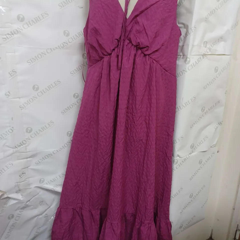 NOBODYS CHILD AMY SLEEVELESS MIDI PLAIN DRESS IN PURPLE - UK 16