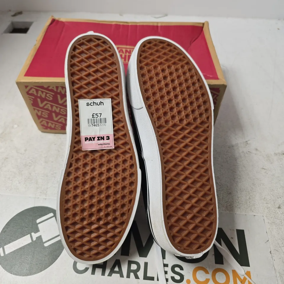 VANS AUTHENTIC BLACK CANVAS PLATFORM TRAINERS – UK 8 (MEN'S) – BOXED