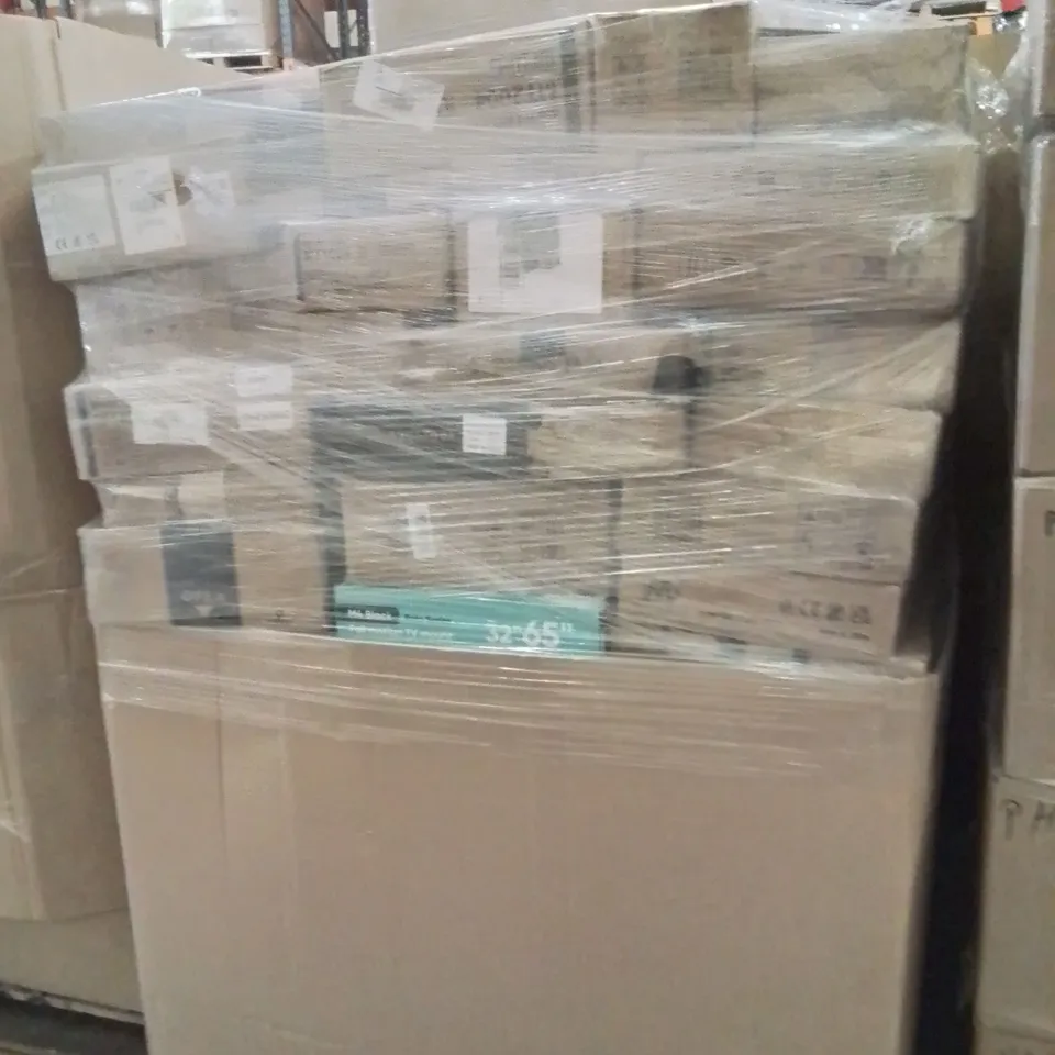 PALLET CONTAINING A LARGE QUANTITY OF WALL MOUNTED BRACKETS 