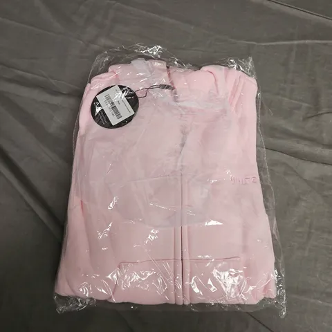 BAGGED WHITE FOX BOUTIQUE COME A LONG WAY BOXY ZIP FRONT HOODIE IN PINK - M/L