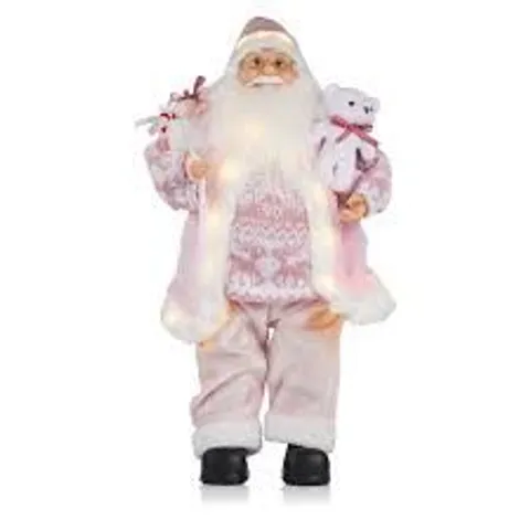 FESTIVE PRE LIT STANDING SANTA WITH BEAR