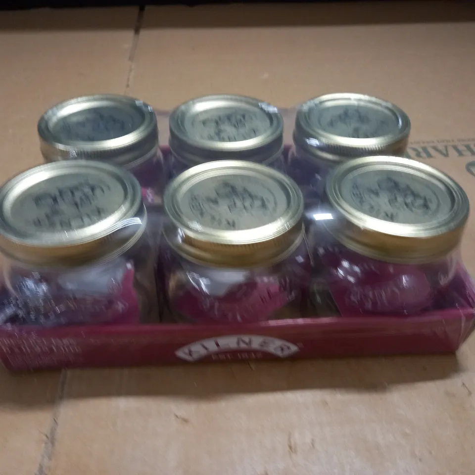 SET OF 6 KILNER 0.25 LITRE PRESERVE JARS