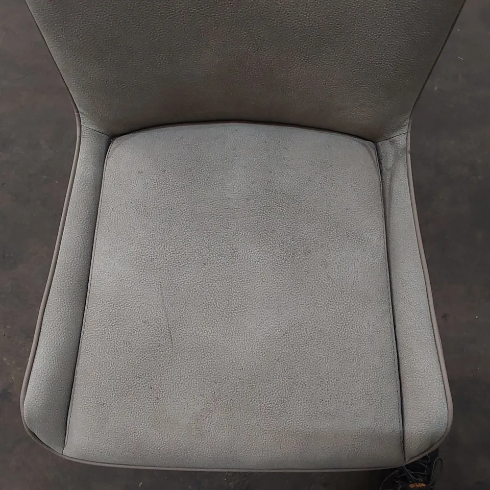 DESIGNER FAUX LEATHER GREY DINING CHAIR (1 ITEM)