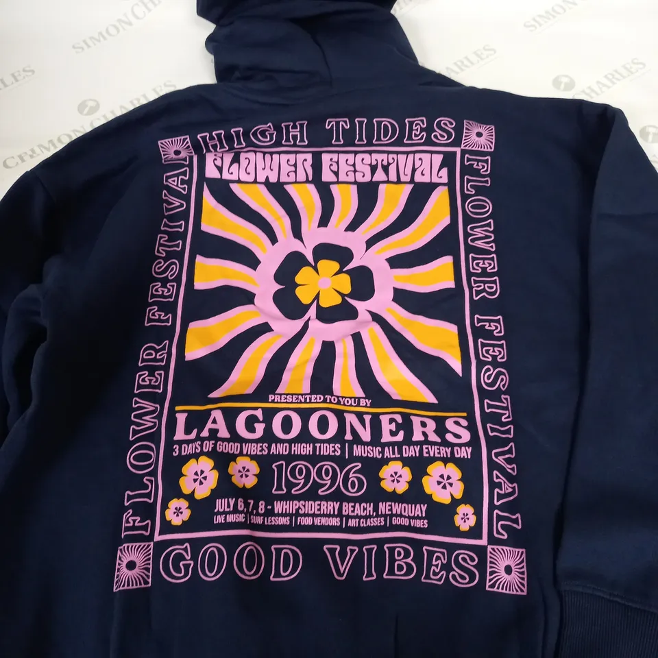 LAGOONERS NAVY HIGH TIDES HOODIE -SIZE 12