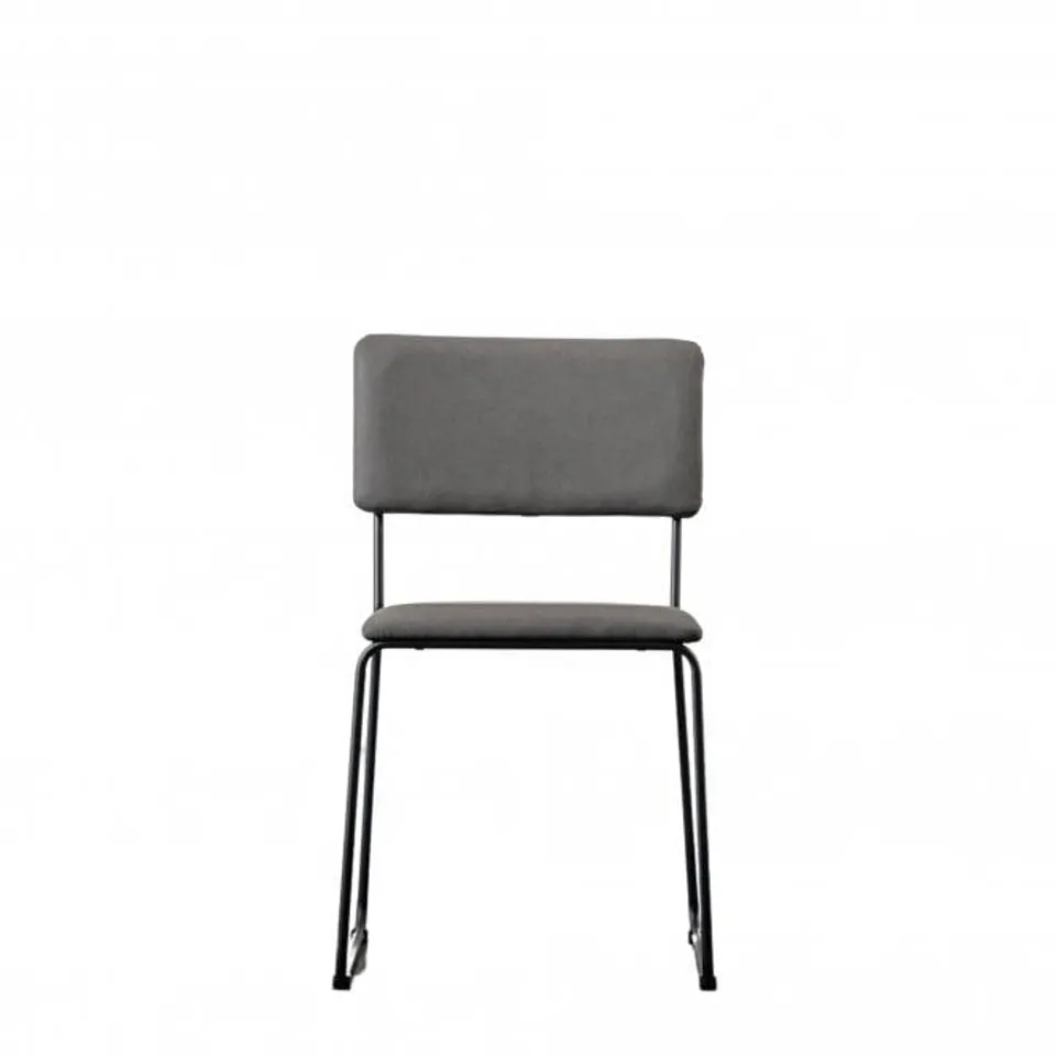 BOXED PAIR OF CHALKWELL DINING CHAIRS - SLATE FAUX LEATHER