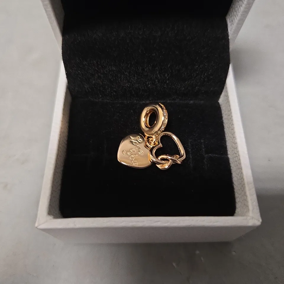 BOXED PANDORA ROSE GOLD DANGLE HEART CHARM 