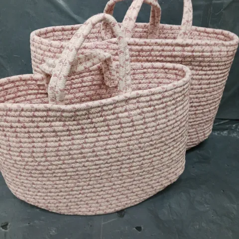 2 COTTON ROPE STORAGE BASKETS